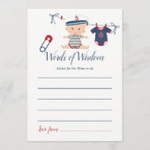 母航海の赤ちゃんシャワーのための男の子ベビーアドバイス アドバイスカード (正面)
