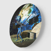 母船のエイリアンの海賊 ラージ壁時計 (傾斜)