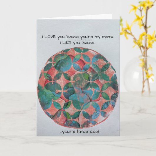 母芸術的の日札 カード (黄色い花)