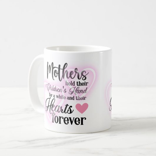 母親が子どものハートを永遠に抱く コーヒーマグカップ (正面左)