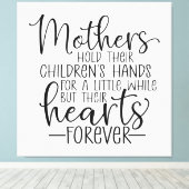 母親が子どもの手を少し握る キャンバスプリント (インサイチュ (ウッドフロア))