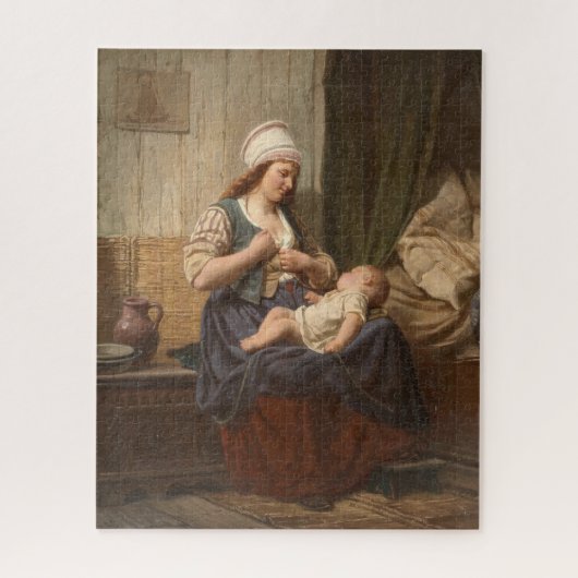 母親が子供を抱き締める(Rudolf Jordan著) ジグソーパズル (縦)