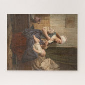 母親が子供を抱き締める(Rudolf Jordan著) ジグソーパズル (横)