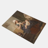 母親が子供を抱き締める（Rudolf Jordan著） ドアマット (アングル)