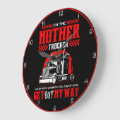 母親のトラック運転手:私の道を行く ラージ壁時計 (傾斜)
