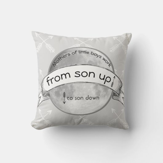 母親の仕事は息子から息子まで月を下る クッション (正面)
