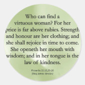 母親の価値は測れない(箴言31) ラウンドシール (正面)