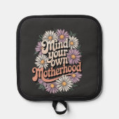 母親の日おもしろい母に気を付け 鍋敷き (正面)