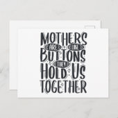 母親はボタンのようなもので、私たちを抱きしめる 案内ポストカード (正面/裏面)
