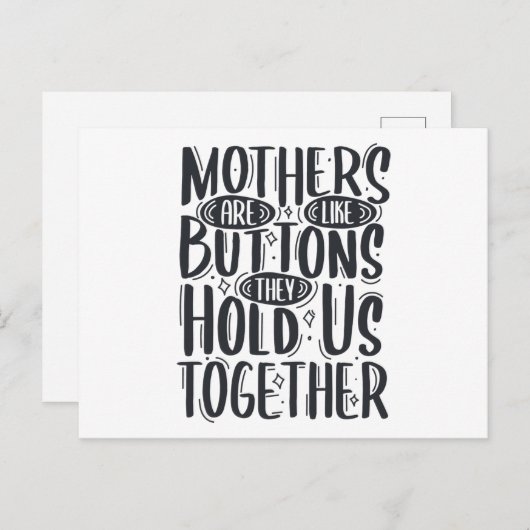 母親はボタンのようなもので、私たちを抱きしめる 案内ポストカード (正面/裏面)