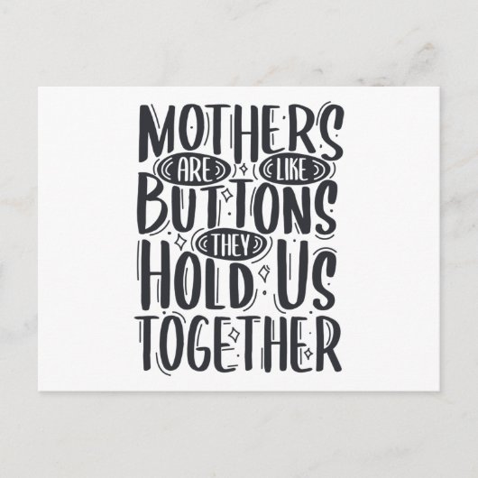 母親はボタンのようなもので、私たちを抱きしめる 案内ポストカード (正面)