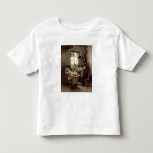 母親らしい愛情(キャンバスの油) トドラーTシャツ (正面)