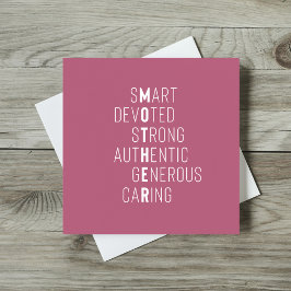 母親を定義するクロスワードピンクの挨拶 カード