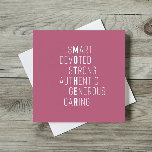 母親を定義するクロスワードピンクの挨拶 カード