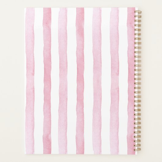 母親忙しのピンクと白のストライプのように プランナー手帳 (裏面)