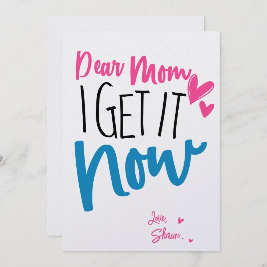 母親愛さん今すぐ手に入れカスタムる母のデイカード 招待状 (正面/裏面)