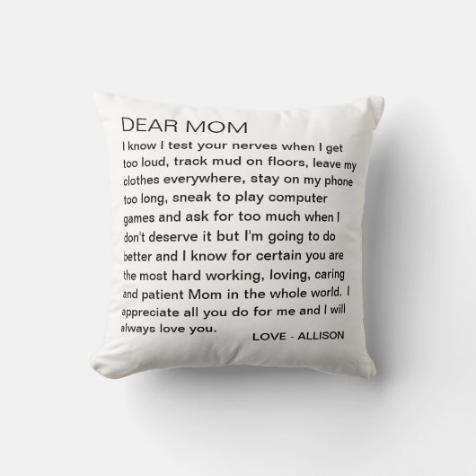 母親愛書おもしろい10代のパーソナライズされた クッション (正面)