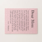 母親愛母の日の手紙おもしろいピンクタイポグラフィ ジグソーパズル (横)