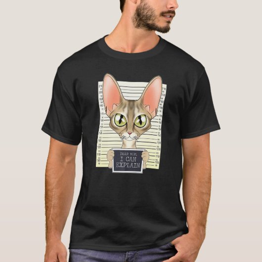 母親愛私デボンレックス猫ママ私デボン Tシャツ (正面)