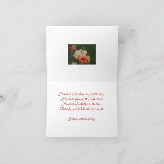 母親用バラ カード (内部)