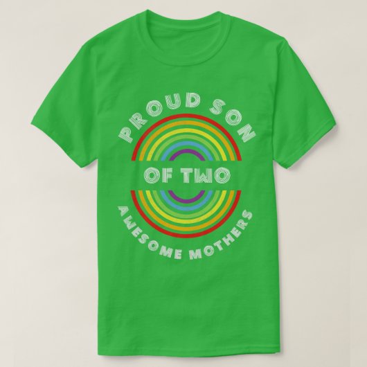 母親誇りを持った2人の子素晴らしプライドLGBT LGBTQ Tシャツ (デザイン正面)