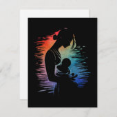 母親運のベビー、母親とベビースケッチ ノートカード (正面/裏面)