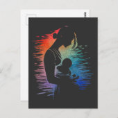 母親運のベビー、母親とベビースケッチ ポストカード (正面/裏面)