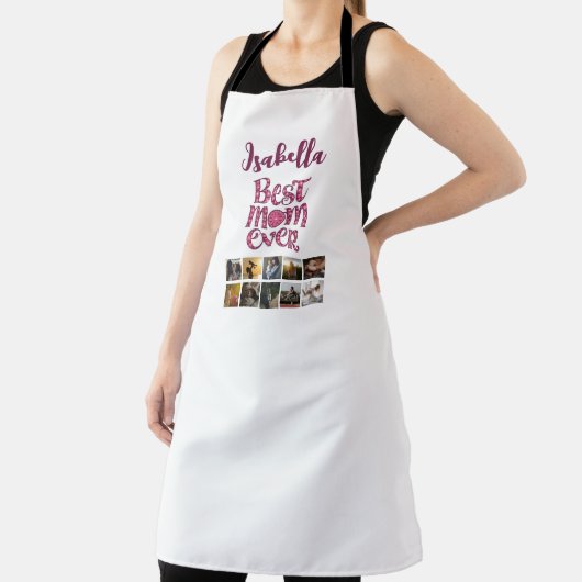 母記念写真コラージュトレンディー引用文 エプロン (インサイチュ)