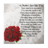 母詩-赤いバラのデザイン タイル (正面)