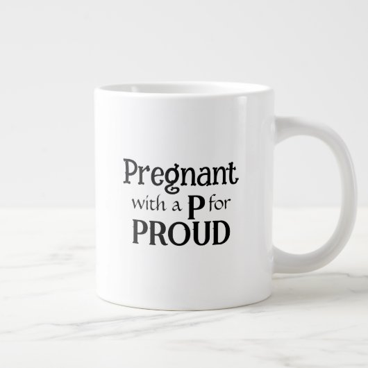 母誇りを持ったの新しい妊娠タイポグラフィギフト ジャンボコーヒーマグカップ (右)