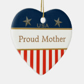 母誇りを持ったアメリカ愛国写真ハートオーナメント セラミックオーナメント (右)