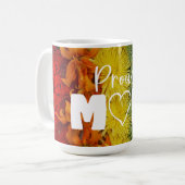 母誇りを持ったゲイプライドレインボーフローラ国旗のマグカップ コーヒーマグカップ (正面左)