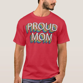 母誇りを持ったゲイプライドレトロヴィンテージLGBTプライド月 Tシャツ