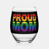 母誇りを持ったゲイプライドLGBTレインボーマザーLGBTQ ステムなしワイングラス (裏面)