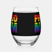 母誇りを持ったゲイプライドLGBTレインボーマザーLGBTQ ステムなしワイングラス (左)