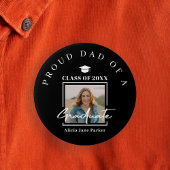 母誇りを持った文字カスタム大学院写真黒 缶バッジ