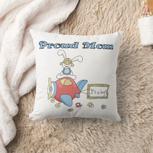 母誇りを持った機男の子のプレゼント クッション (ブランケット)