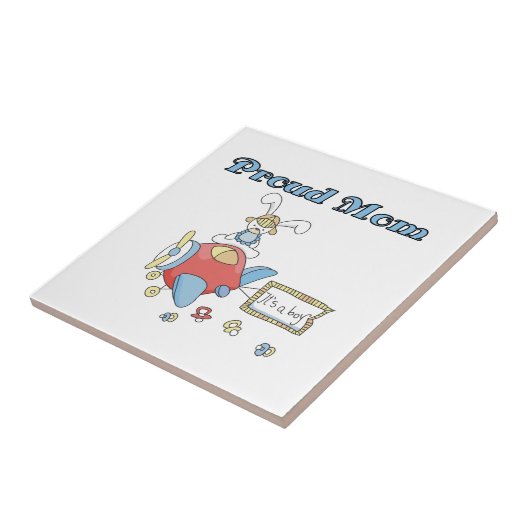 母誇りを持った機男の子のプレゼント タイル (側面)