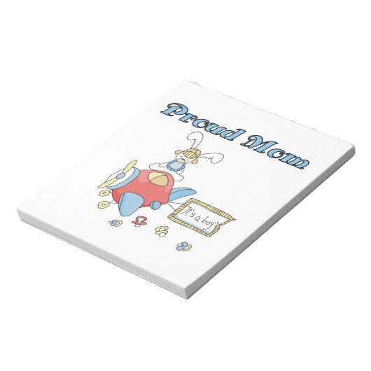 母誇りを持った機男の子のプレゼント ノートパッド (回転)