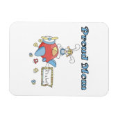 母誇りを持った機男の子のプレゼント マグネット (横)