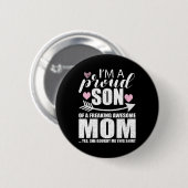 母誇りを持った母の日の素晴らし息子 缶バッジ (正面&裏面)