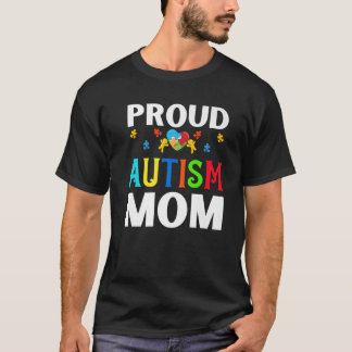 母誇りを持った自閉症ママママ自閉症認識度モ Tシャツ