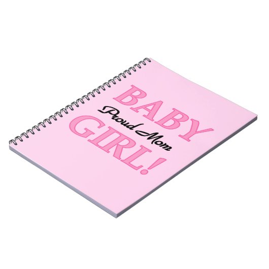 母誇りを持った赤ん坊の女の子のプレゼント ノートブック (左側)
