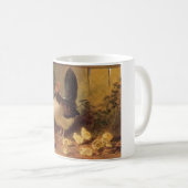 母誇りを持った雌鶏と雛(ベビー鶏) コーヒーマグカップ (正面右)