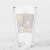 母誇りを持った雌鶏と雛(ベビー鶏) タンブラーグラス (裏面)