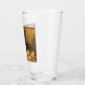 母誇りを持った雌鶏と雛(ベビー鶏) タンブラーグラス (左)