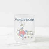 母誇りを持った飛行機Tシャツとギフト フロストグラスマグカップ (中央)