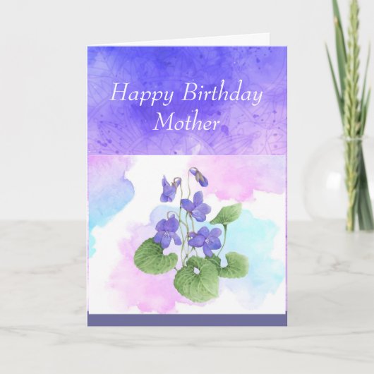 母誕生日アフリカ紫の花詩 シーズンカード (正面)