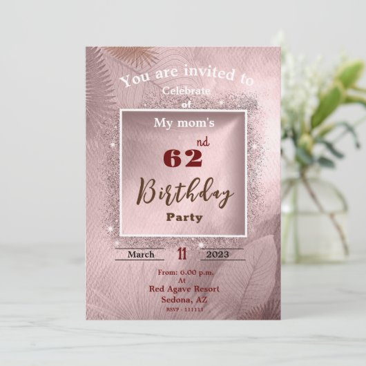 母誕生日招待状 招待状 (スタンド正面)