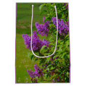 母誕生日，美しいライラック，フローラ ミディアムペーパーバッグ (裏面)